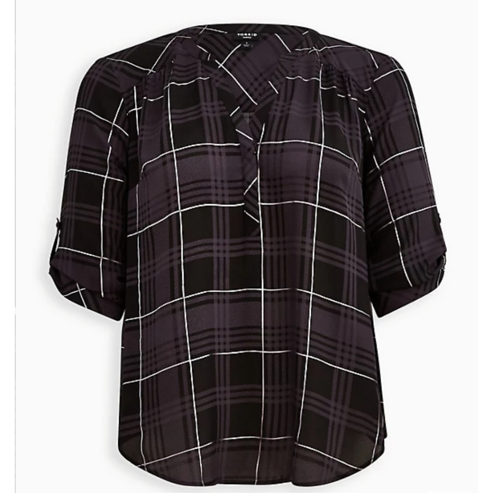 HARPER GEORGETTE PLAID BLACK